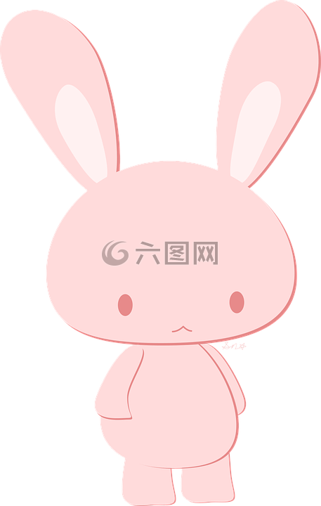 兔子,字符,粉紅色