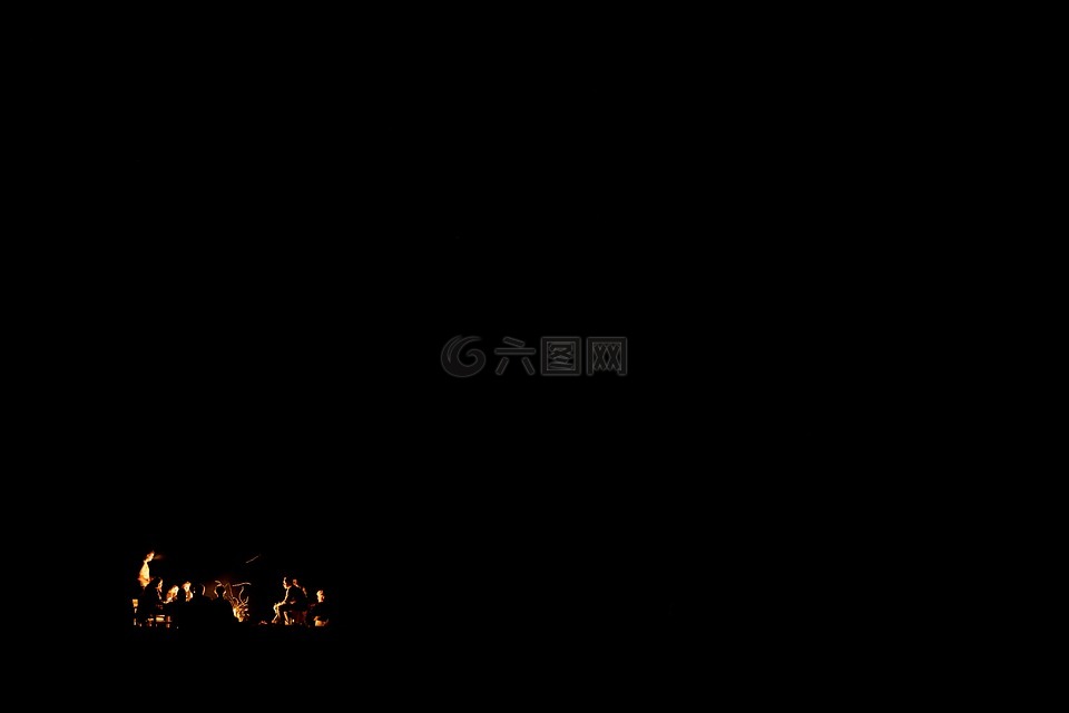 黑暗,夜,篝火