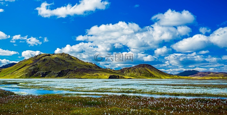 冰岛,全景图,山