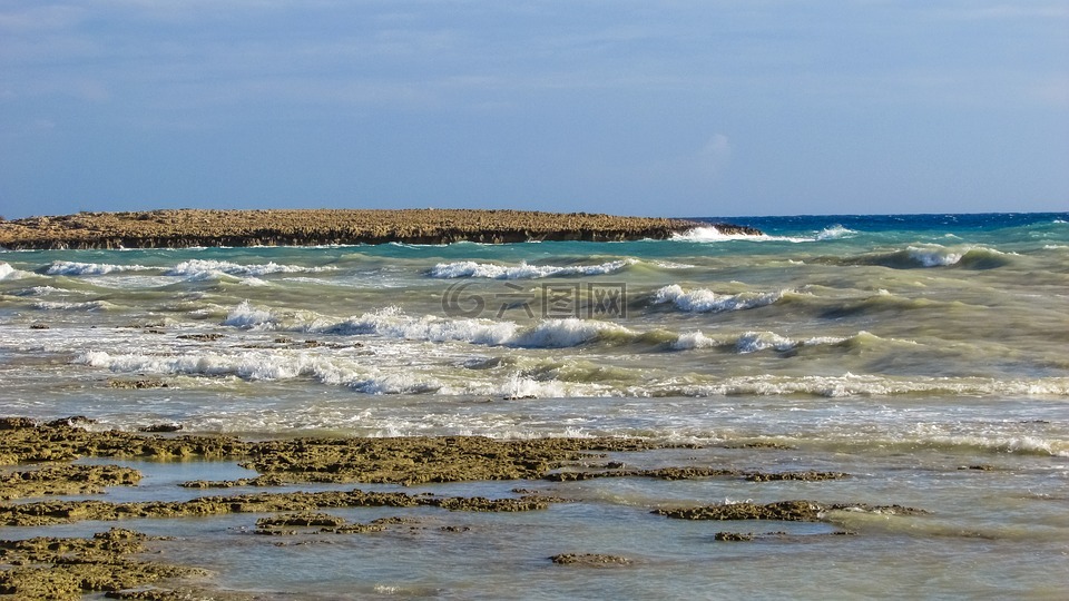 波,海岸,海