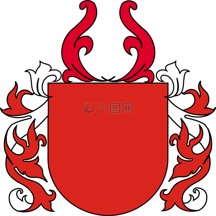 盾构,纹章,红色