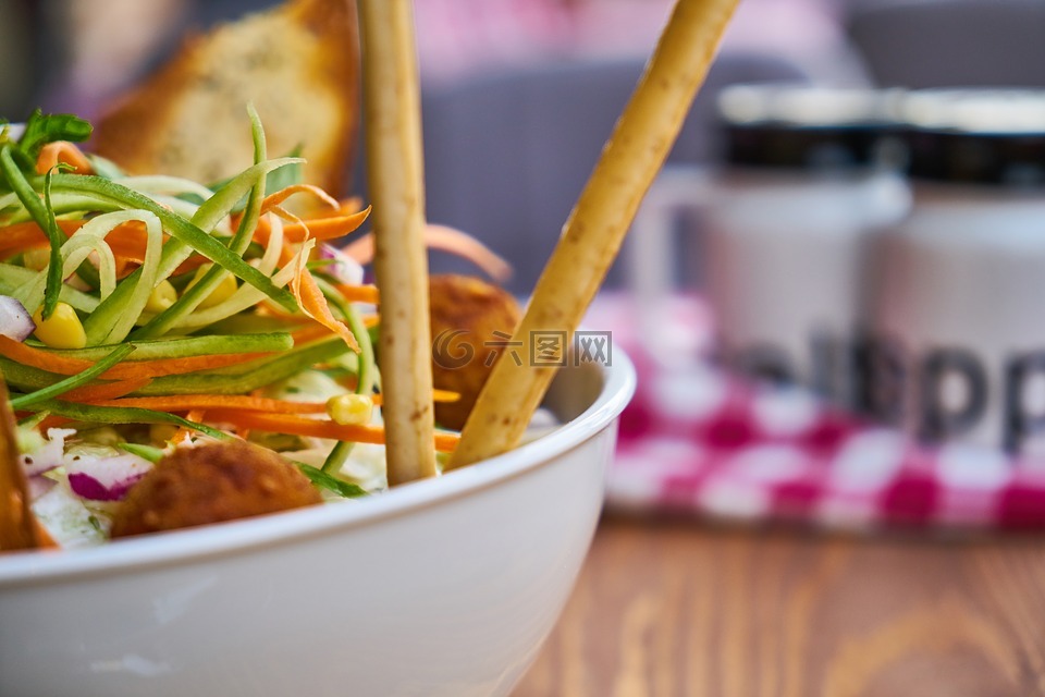 沙拉,飲食,美味的