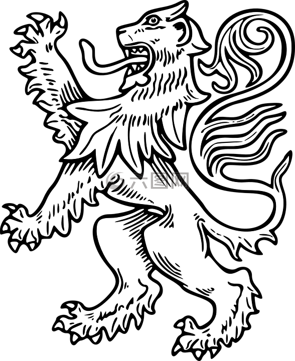 獅子,白,猖獗