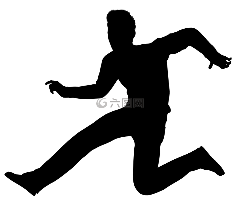 剪影,男子,休閑