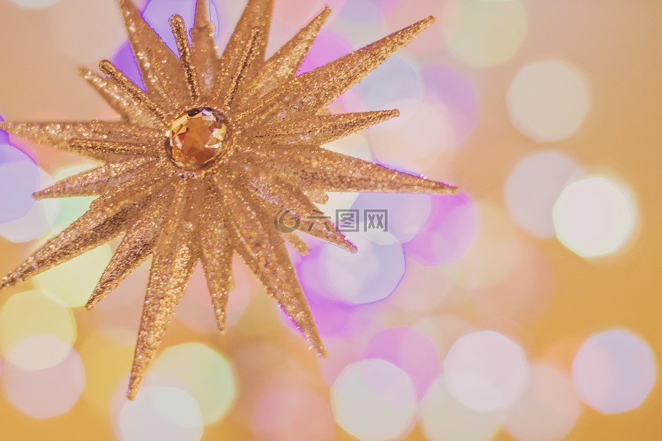 明星,黄金,金色的星