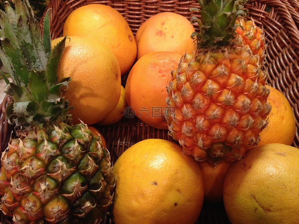 水果,菠蘿,橙