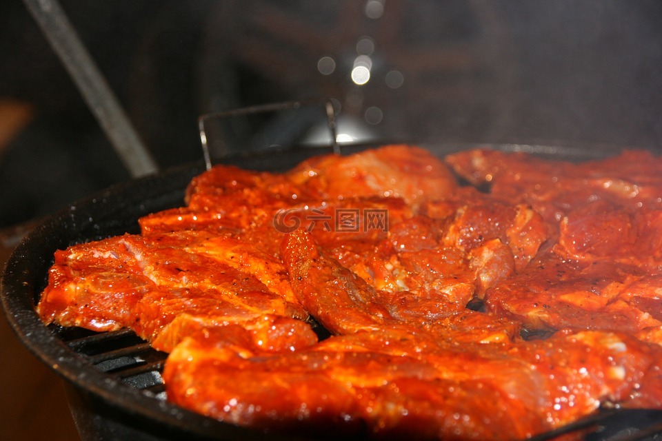 烤架,肉,燒烤