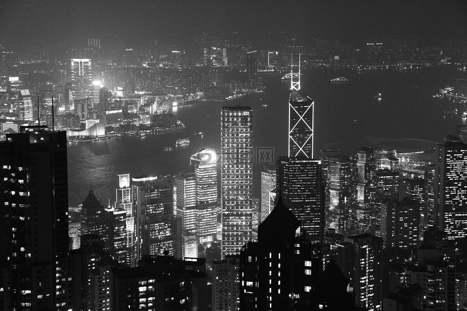 夜,城市,查看