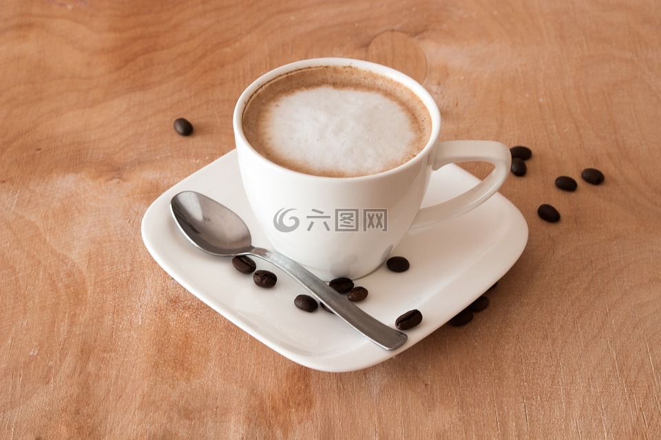 咖啡,茶杯,咖啡豆