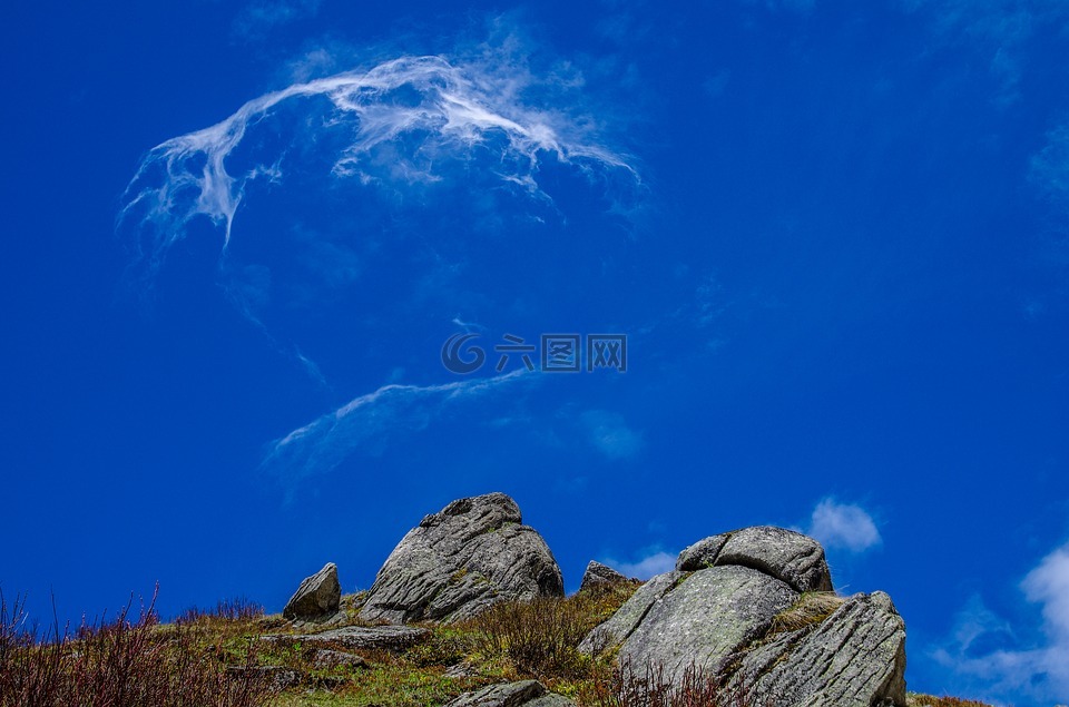 云,天空,蓝色