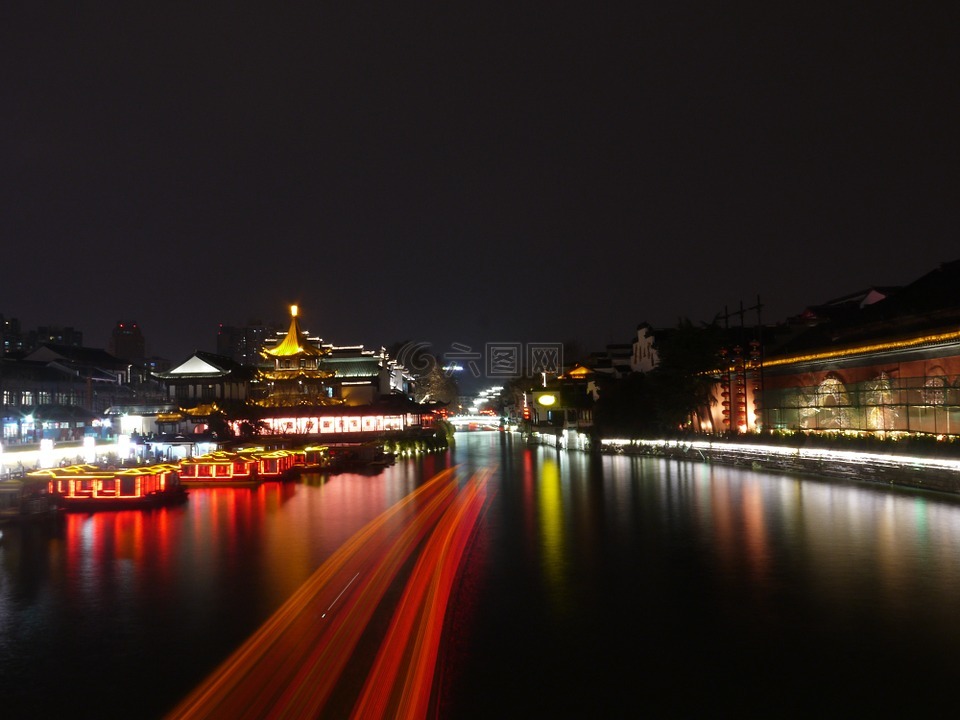 風景,水,船