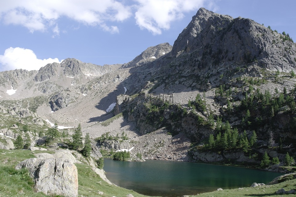 mercantour,湖 detrecolpas,山