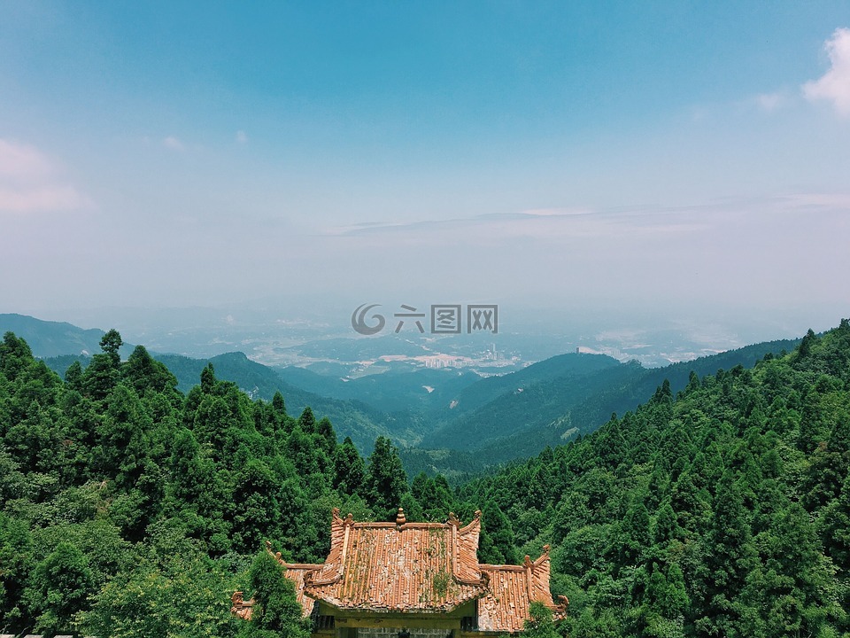 南岳衡山,藍(lán)色,綠色