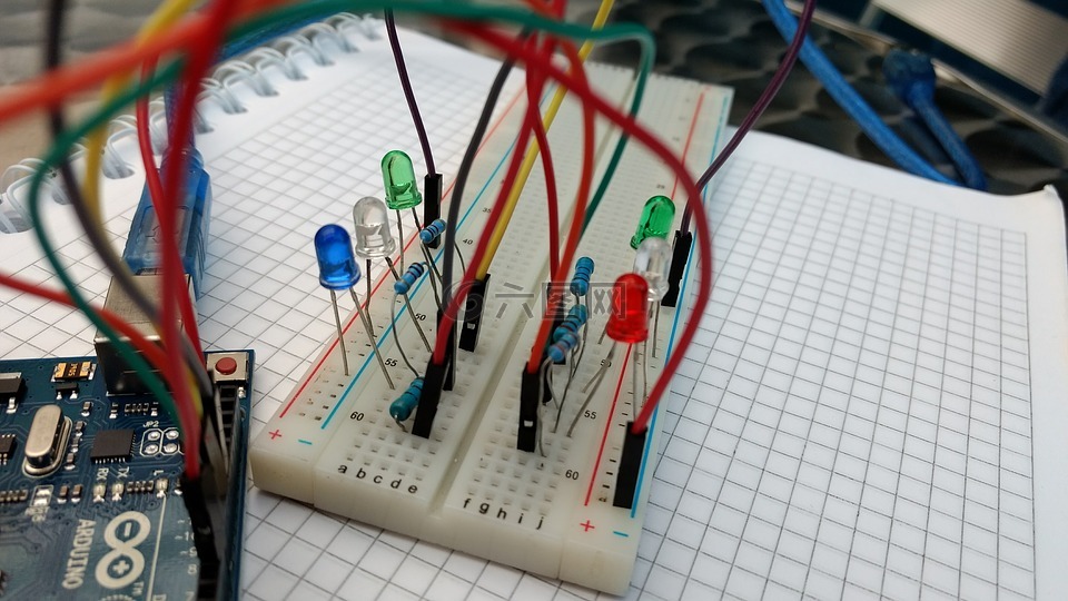 arduino的,電路,電纜
