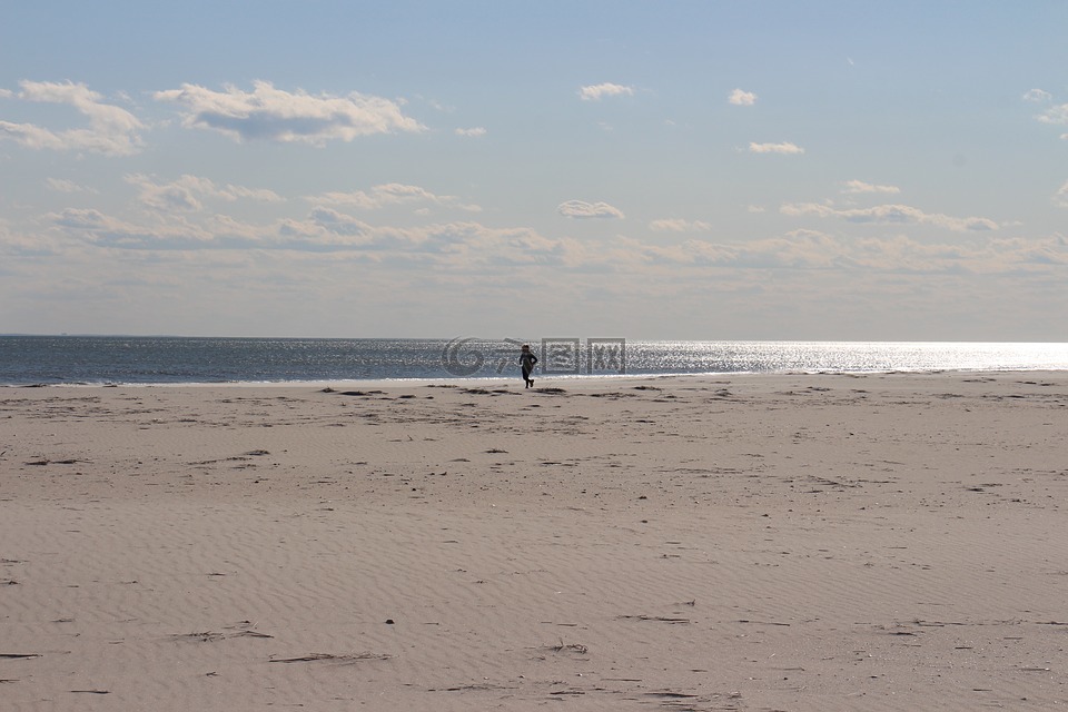 海灘,冬天,亞軍