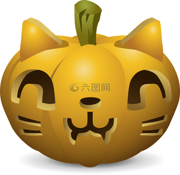 南瓜,刻,貓