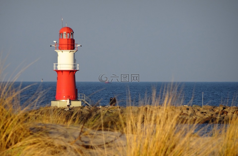 燈塔,波羅的海,warnemünde