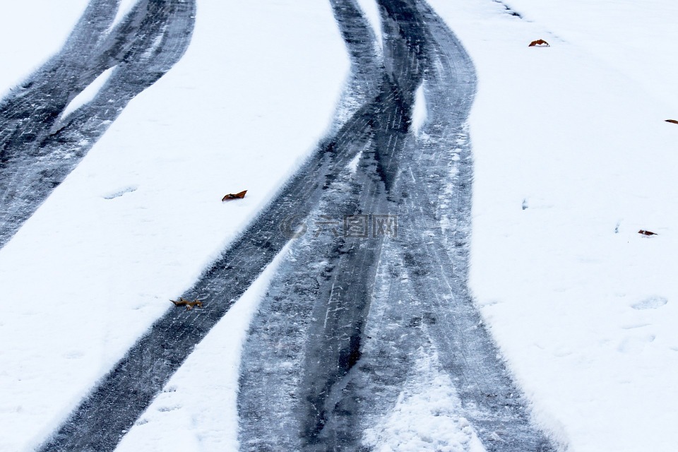 車輪痕跡,輪胎標(biāo)記,雪