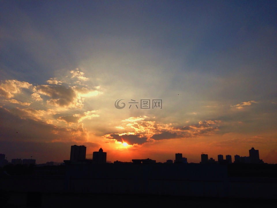 夕陽(yáng),黃昏,彩霞