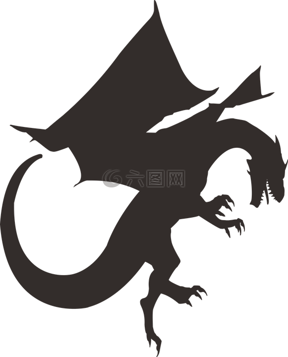 龍,側(cè)影,黑