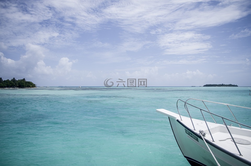 馬爾代夫,藍(lán)天,白云