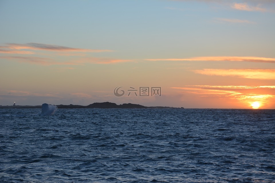 海,風(fēng)暴,日落