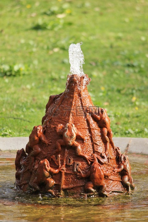 噴泉,水景,泡沫