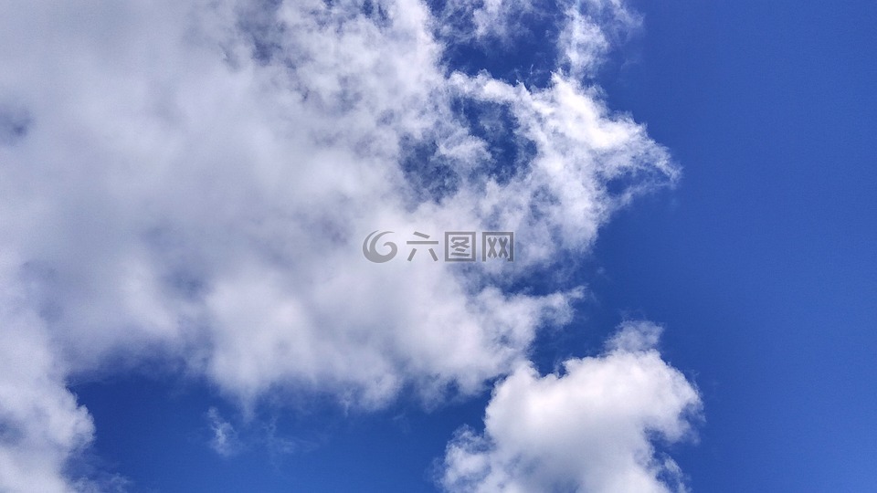 云,藍(lán)色的天空,藍(lán)色的天空的云彩