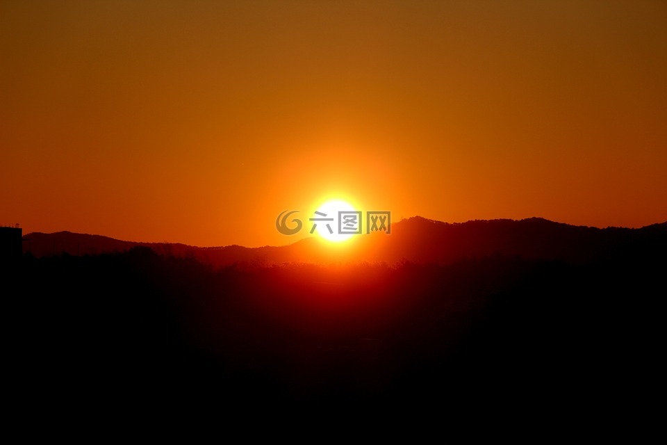日出,天空,太阳能