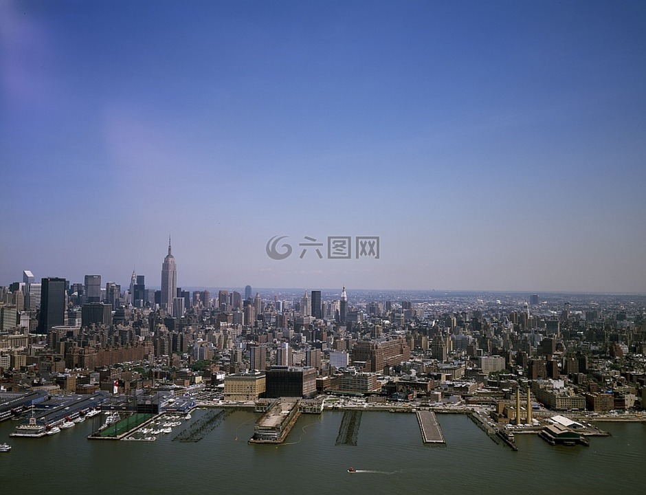 河,碼頭,曼哈頓
