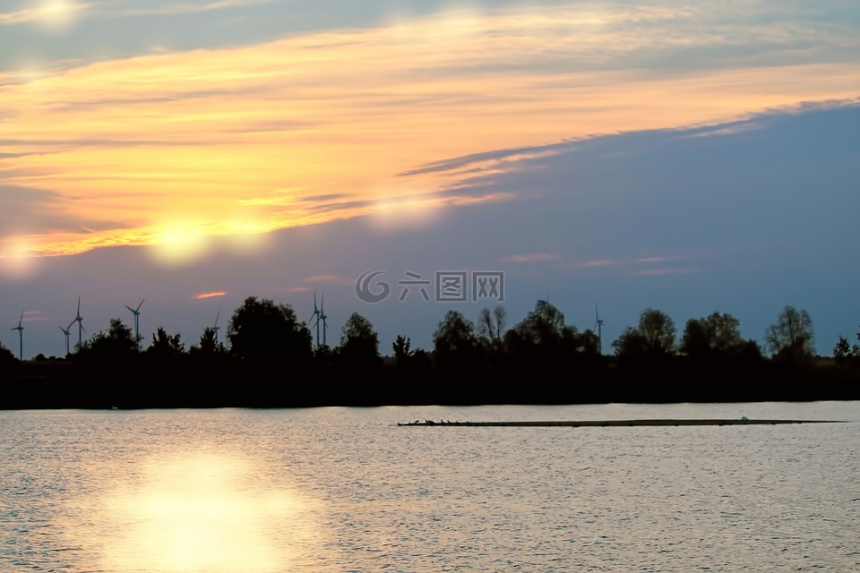日出,morgenrot,天空
