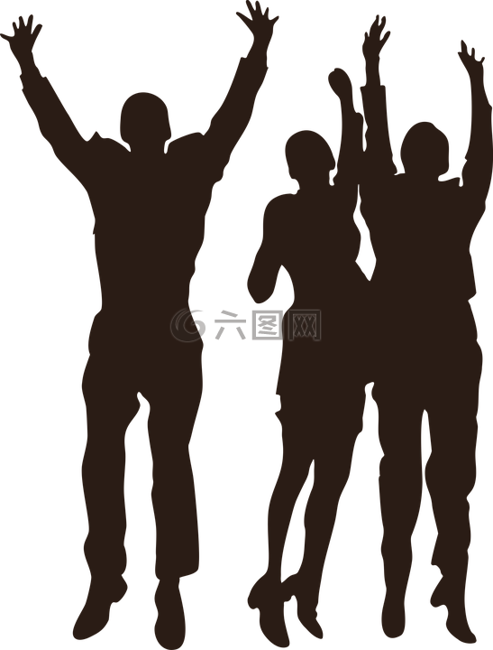 側(cè)影,團隊,跳躍