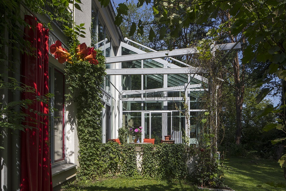 冬季花園,玻璃,華蓋