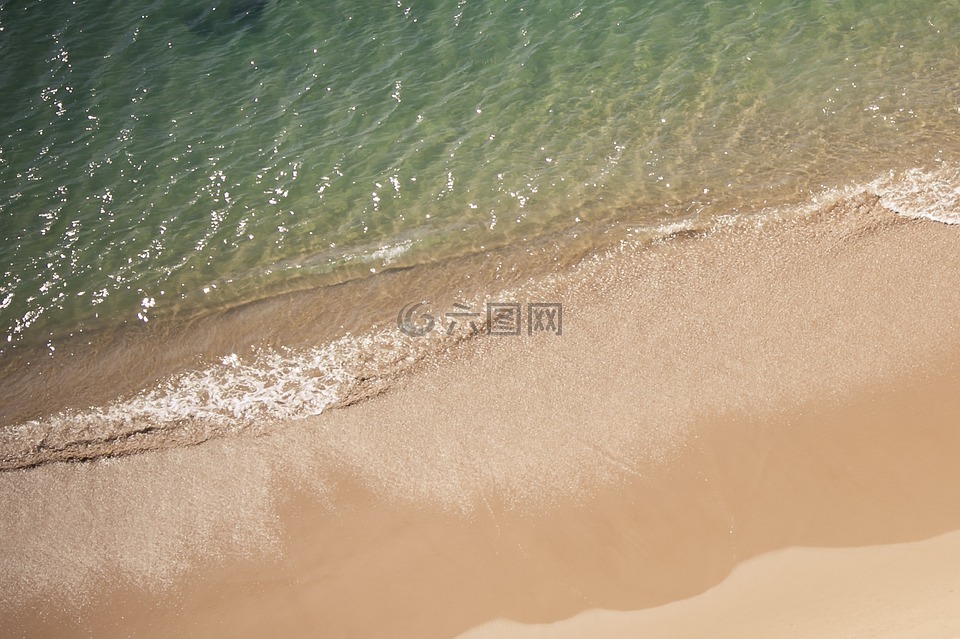 沙,海灘,海
