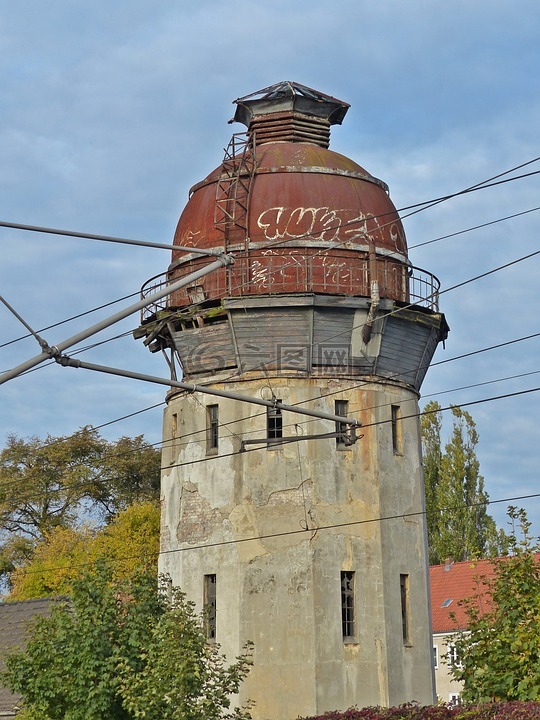 水塔,rathenow,廢墟