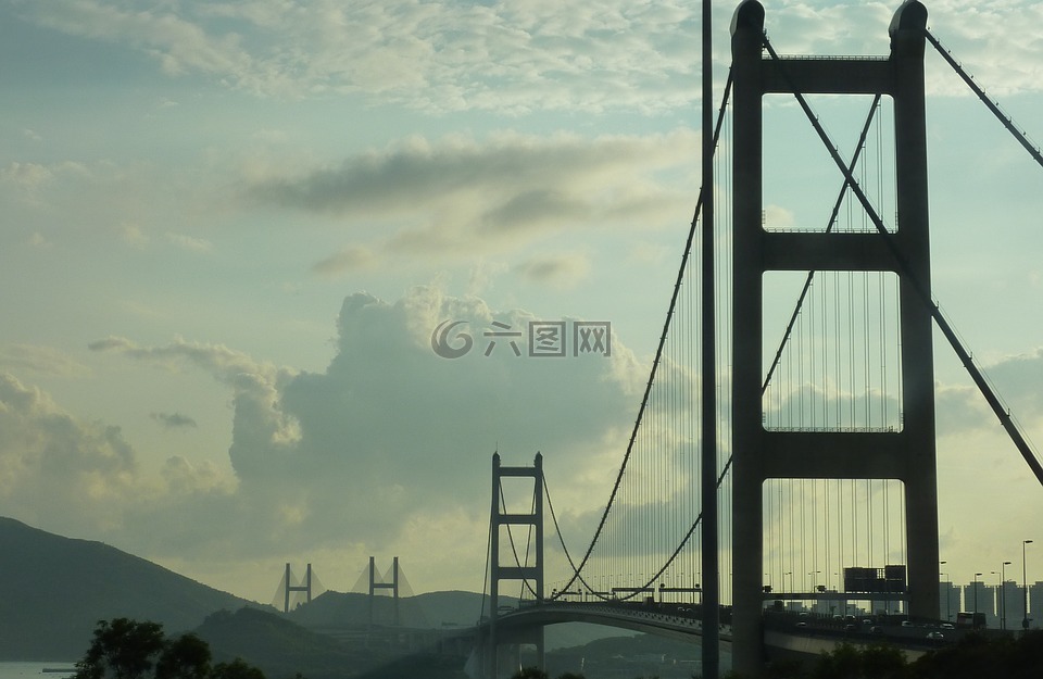 桥,香港,吊桥