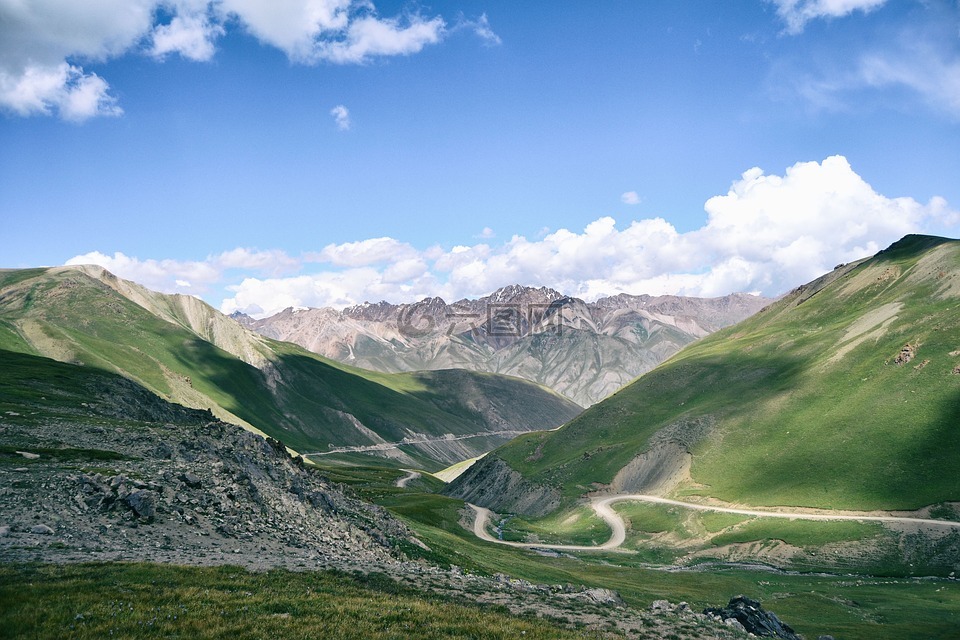 山,高原,岩