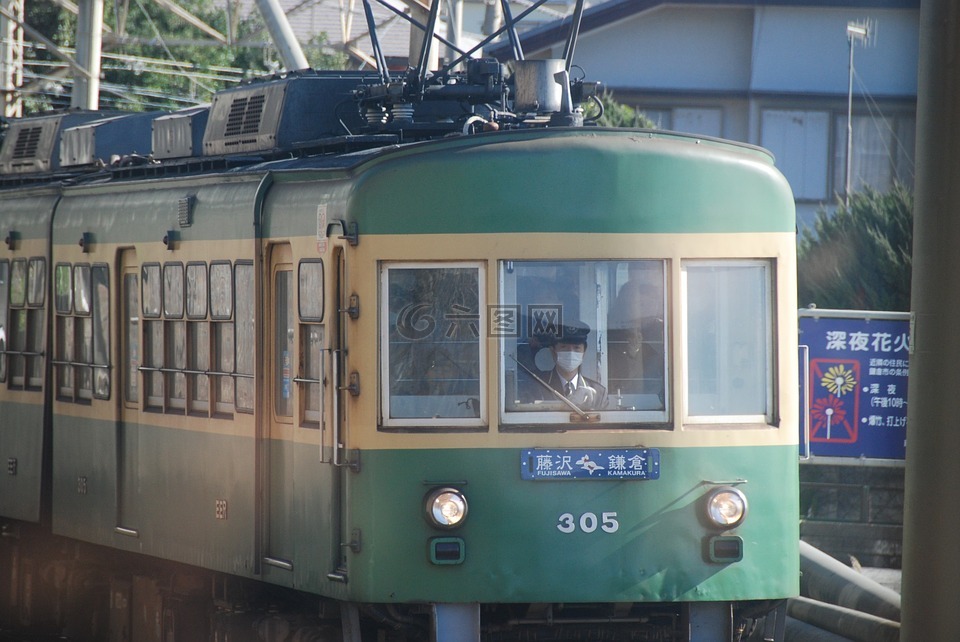 江之電,電動(dòng)火車,景觀