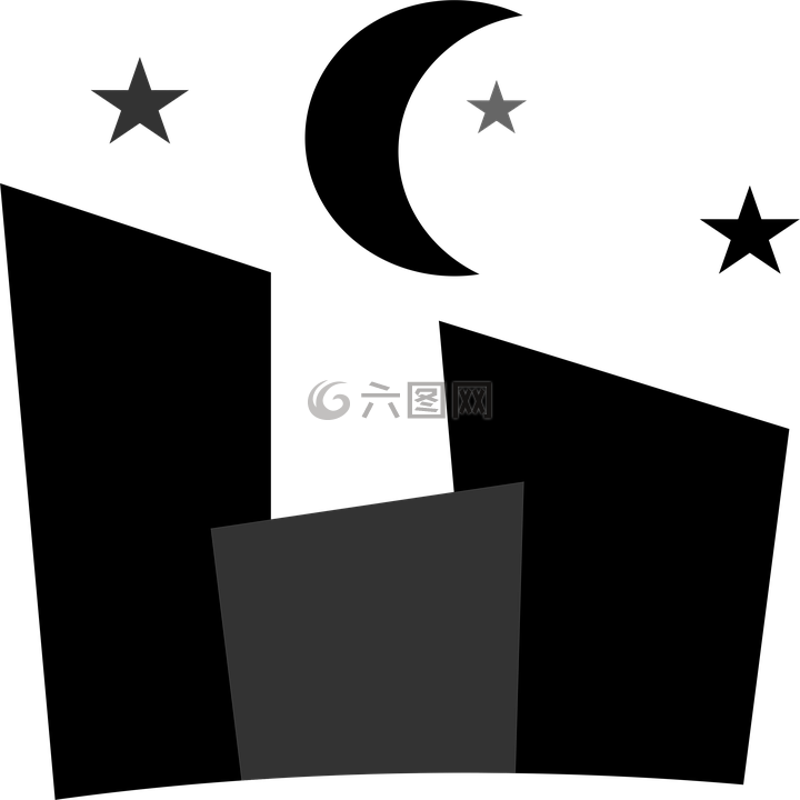 夜,在晚上的城市,建筑