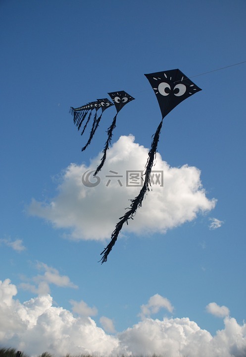 風箏,對藍天的風箏,藍色
