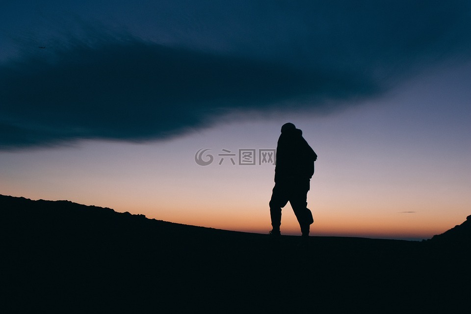 云,天空,山