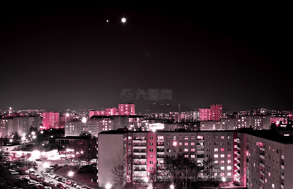 維也納,城市,夜