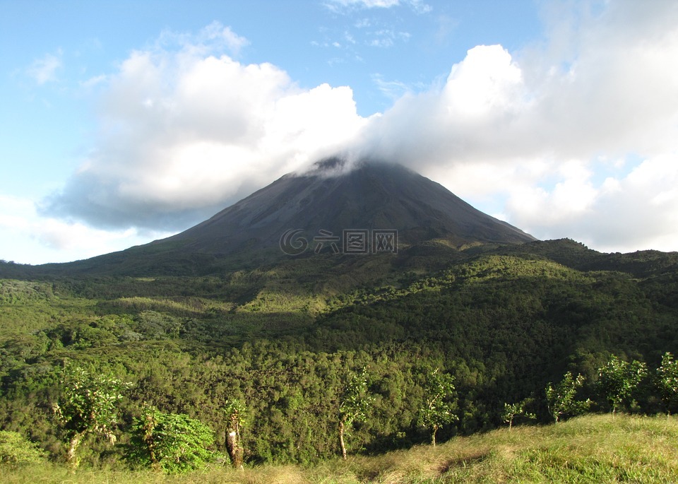 自然,火山,哥斯達黎加