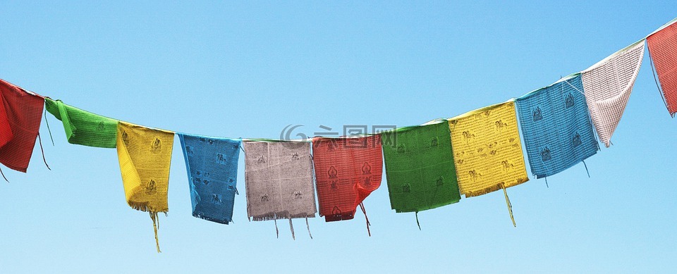 標(biāo)志,經(jīng)幡,天空