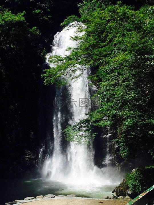 瀑布,水,箕尾