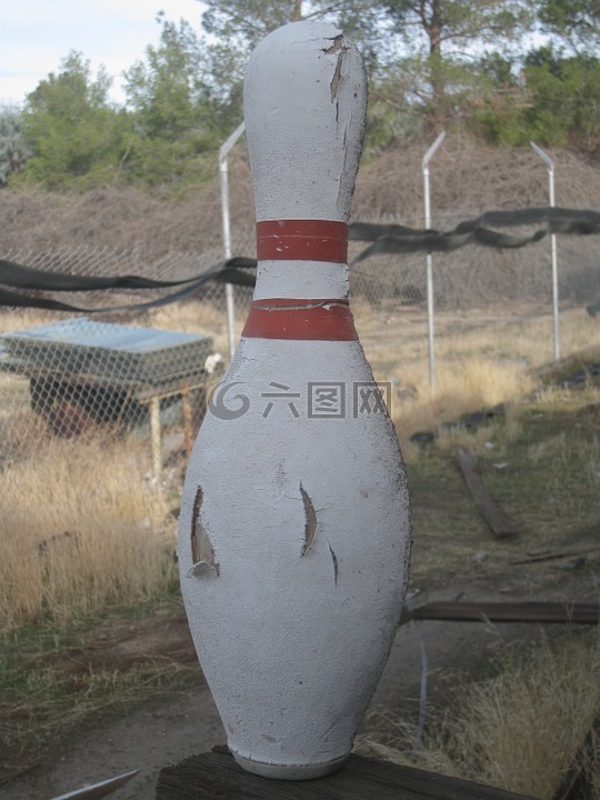 保齡球,白,針