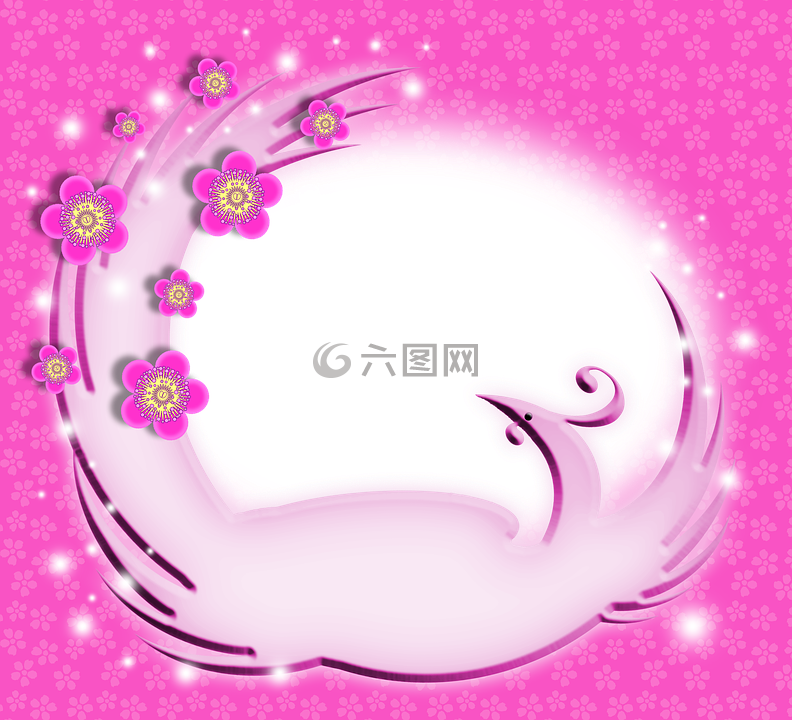 鳥(niǎo),梅花,粉色