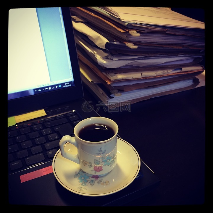 咖啡,工作,办公室