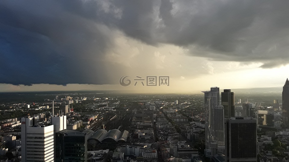 雷暴,云,法蘭克福