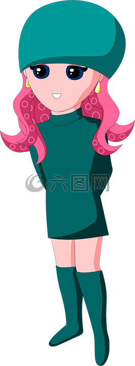 女孩,章魚,觸角